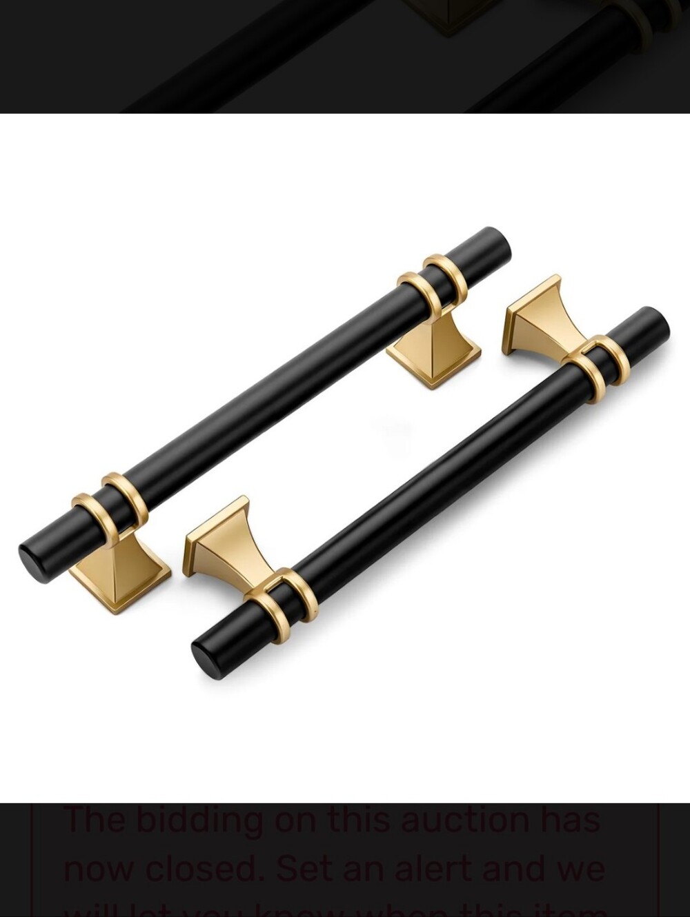 Black and Gold Modern Cabinet Pulls (Set of 10)